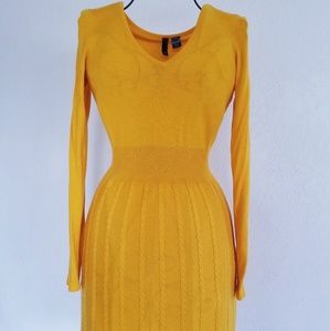 Yellow knit dress